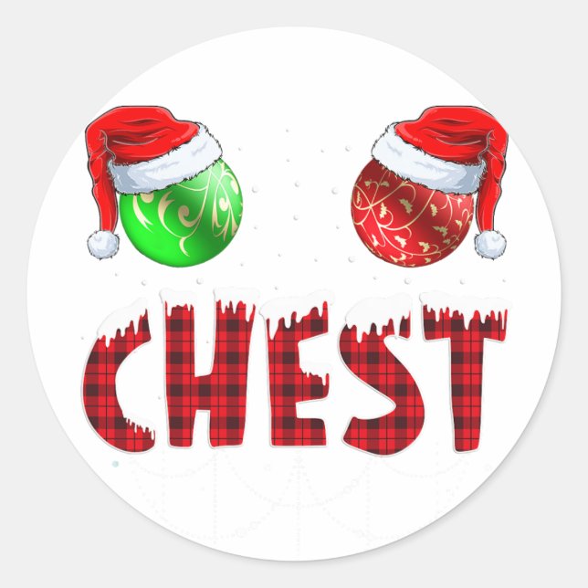 Chestnuts Matching Family Funny Chest Nuts Christm Classic Round Sticker (Front)