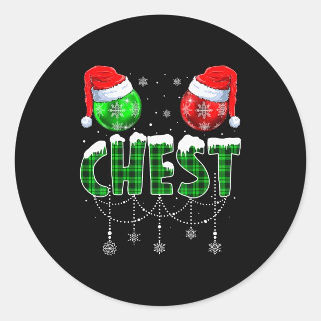 Chestnuts Matching Family Funny Chest Nuts Christm Classic Round Sticker (Front)