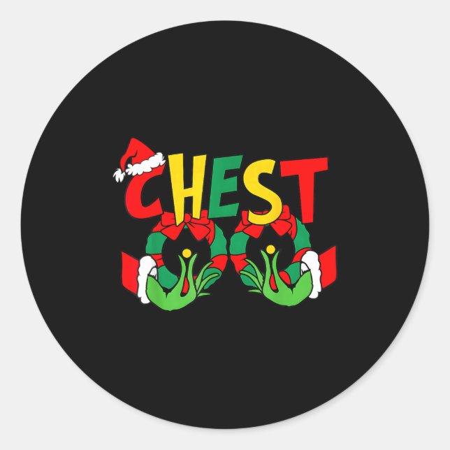 Chestnuts Matching Family Funny Chest Nuts Christm Classic Round Sticker (Front)