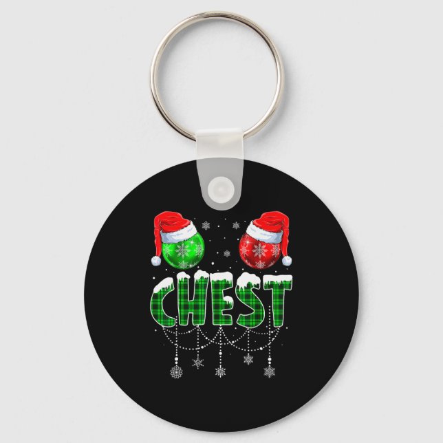 Chestnuts Matching Family Funny Chest Nuts Christm Key Ring (Front)