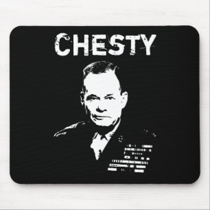 Chesty -- Black and White Mouse Mat