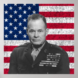 Chesty Puller and The American Flag Poster