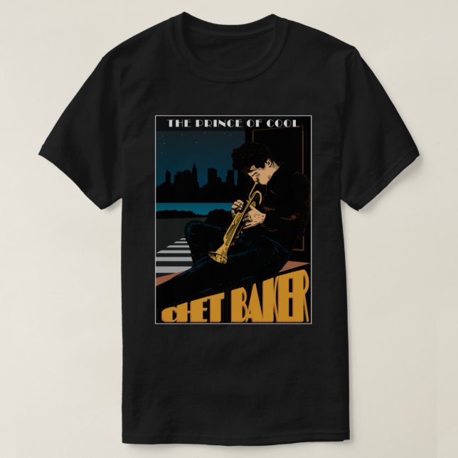 Chet Baker Jazz Poster Sticker T-Shirt (Design Front)