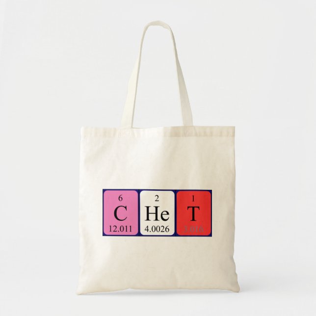 Chet periodic table name tote bag (Front)