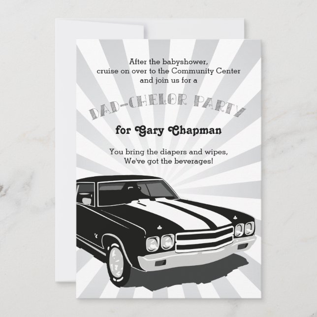 Chevelle Dad-chelor Party Invitation (Front)