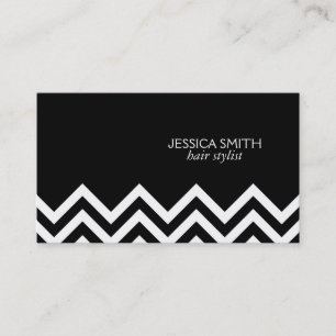 Cheveron Pattern black background Business Card