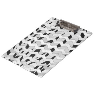 Cheveron Tiger Black and White Print Clipboard
