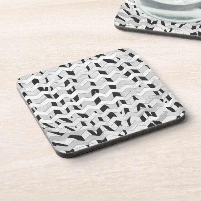 Cheveron Tiger Black and White Print Coaster (Left Side)