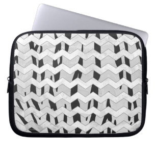 Cheveron Tiger Black and White Print Laptop Sleeve