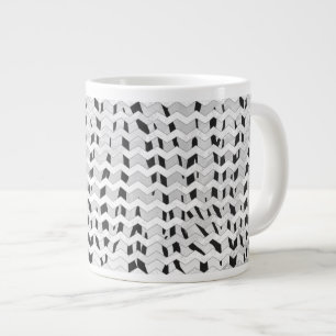 Cheveron Tiger Black and White Print Large Coffee Mug