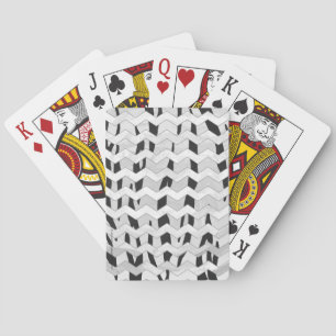 Cheveron Tiger Black and White Print Playing Cards