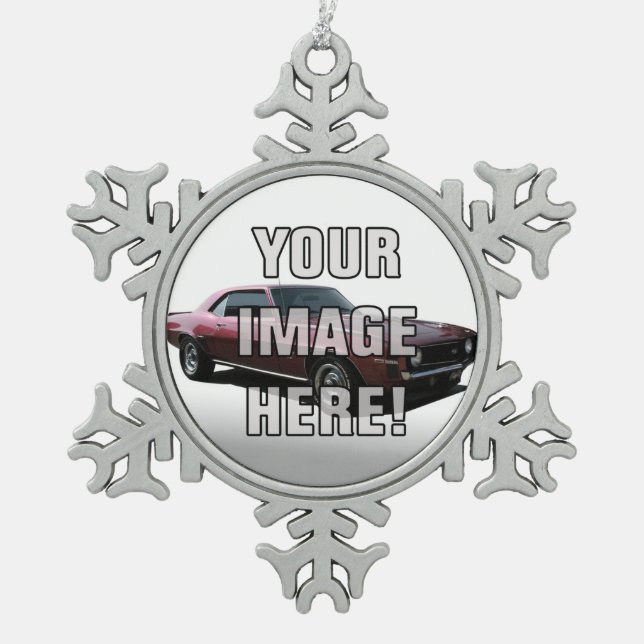 Chevrolet Camaro Photo - Add your car Snowflake Pewter Christmas Ornament (Front)