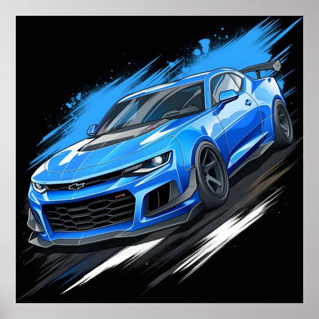 Chevrolet Camaro ZL1 Chevy Muscle Car Art Poster (Front)