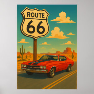 Chevrolet Chevelle SS - Route 66 Poster