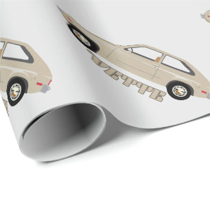 Chevrolet Chevette Vette beige retro classic car Wrapping Paper