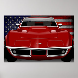 Chevrolet Corvette C3  red Poster
