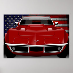 Chevrolet Corvette C3  red Poster