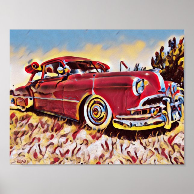 Chevrolet Lowrider Bomb Red Low Rider Chevy Art Poster (Front)