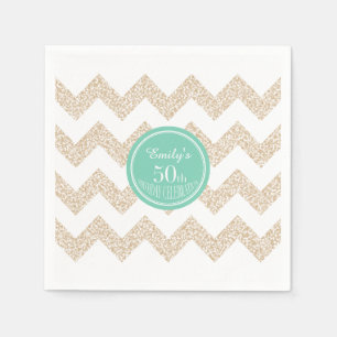 Chevron 50th Birthday Party P Napkin Choose Colour