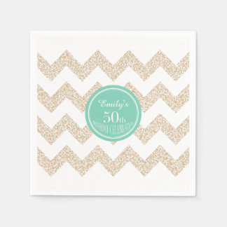Chevron 50th Birthday Party P Napkin Choose Colour