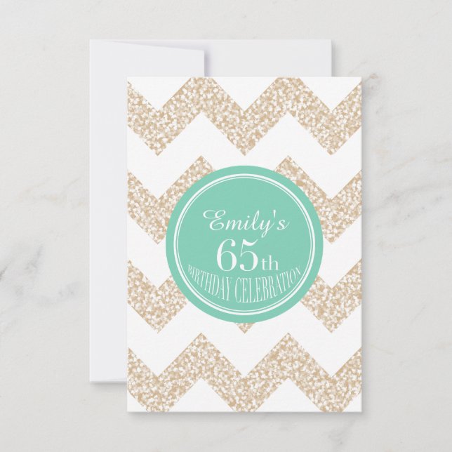 Chevron 65th Birthday Celebration Choose Colour Invitation (Front)