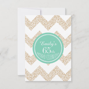 Chevron 65th Birthday Celebration Choose Colour Invitation