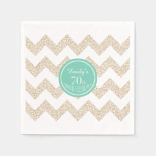 Chevron 70th Birthday Party Choose Colour Paper N Napkin