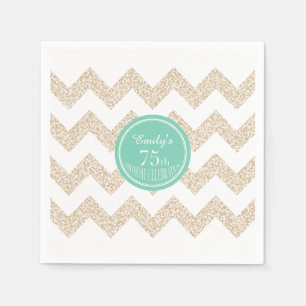 Chevron 75th Birthday Party P Napkin Choose Colour