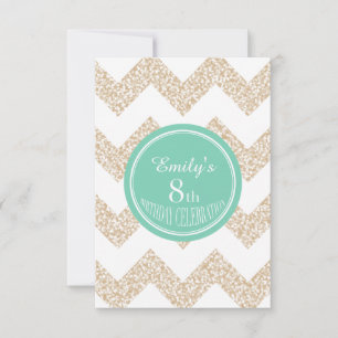 Chevron 8th Birthday Celebration Choose Colour Invitation