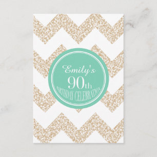 Chevron 90th Birthday Celebration Choose Colour Invitation