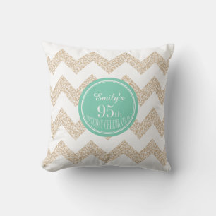 Chevron 95th Birthday Celebration with Name Pillow