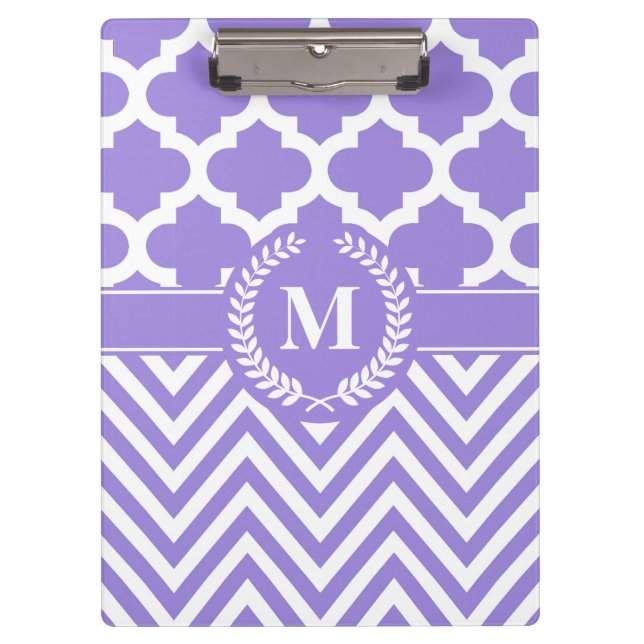 Chevron and Quatrefoil Clipboard (Front)