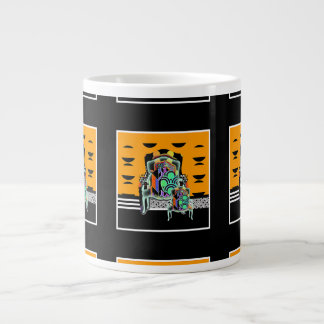 Chevron Armchair Collage Large Coffee Mug