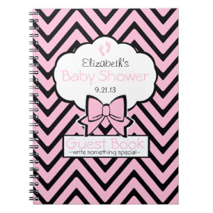 Chevron Baby Shower Guest Book- Notebook