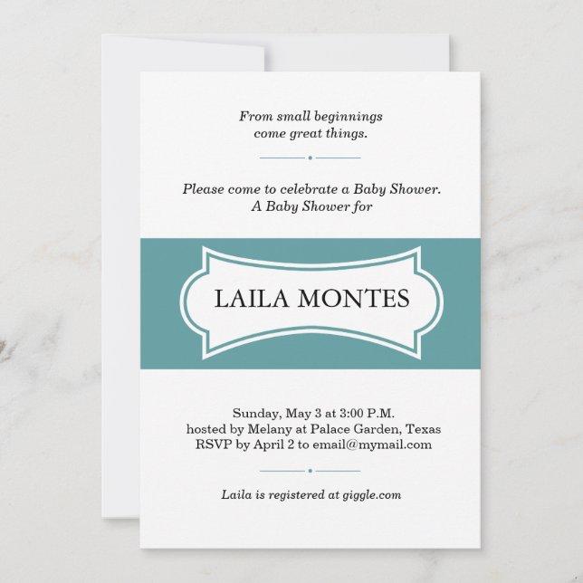 chevron baby shower invitation (Front)
