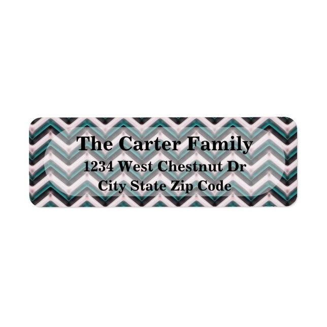 Chevron background office address return label (Front)