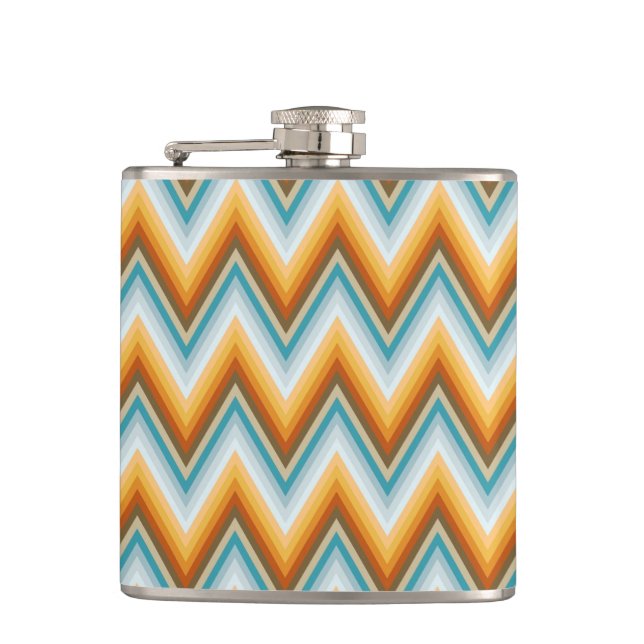 Chevron Background Pattern Hip Flask (Front)