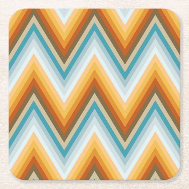Chevron Background Pattern Square Paper Coaster (Front)