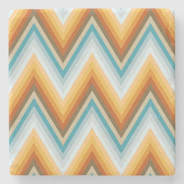 Chevron Background Pattern Stone Coaster (Front)