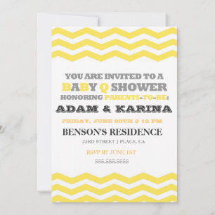 Chevron Barbecue BabyQ Baby Shower Invitation