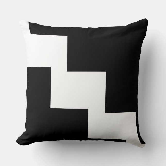 Chevron Black and White Toss Pillow (Front)