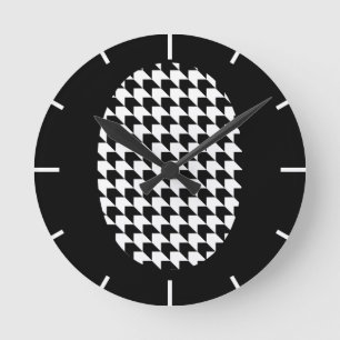 Chevron Black n White Round Clock