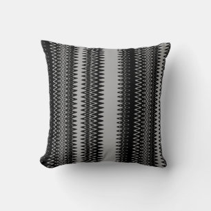 Chevron Black Zigzag Stripes Art Design Abstract Cushion