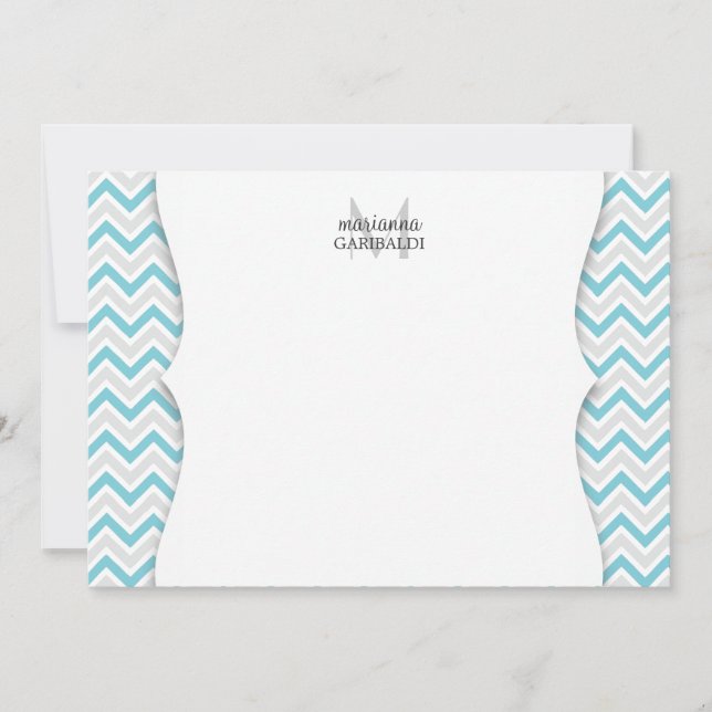 Chevron Blue and Modern Personalised (Front)
