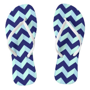 Chevron Blue Pattern Flip Flops