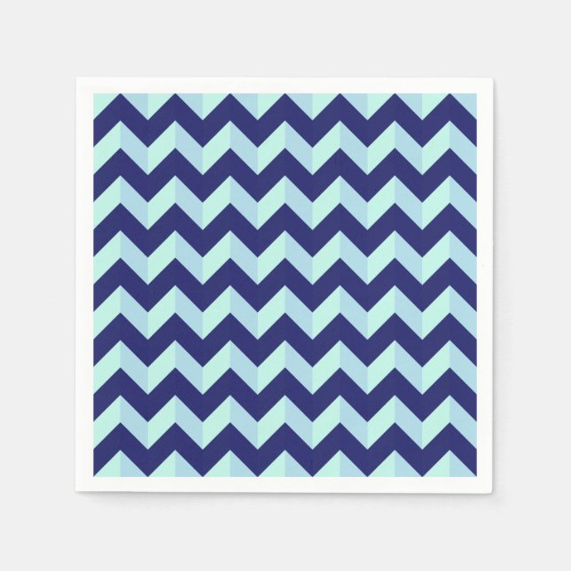 Chevron Blue Pattern Napkin (Front)