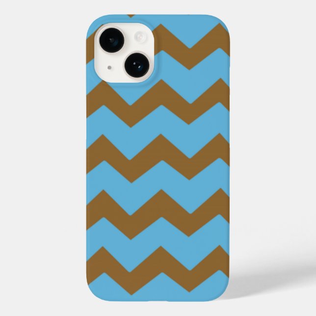 Chevron Bold Blue Brown Pattern Case-Mate iPhone Case (Back)