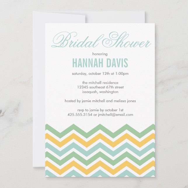Chevron Bridal Shower Invitation (Front)