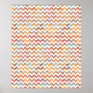 Chevron Bright with Artist Grunge Texture Poster