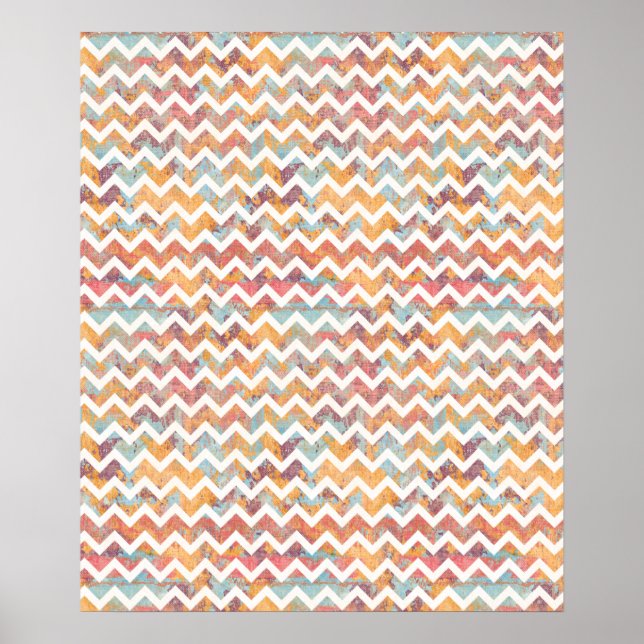 Chevron Bright with Artist Grunge Texture Poster (Front)